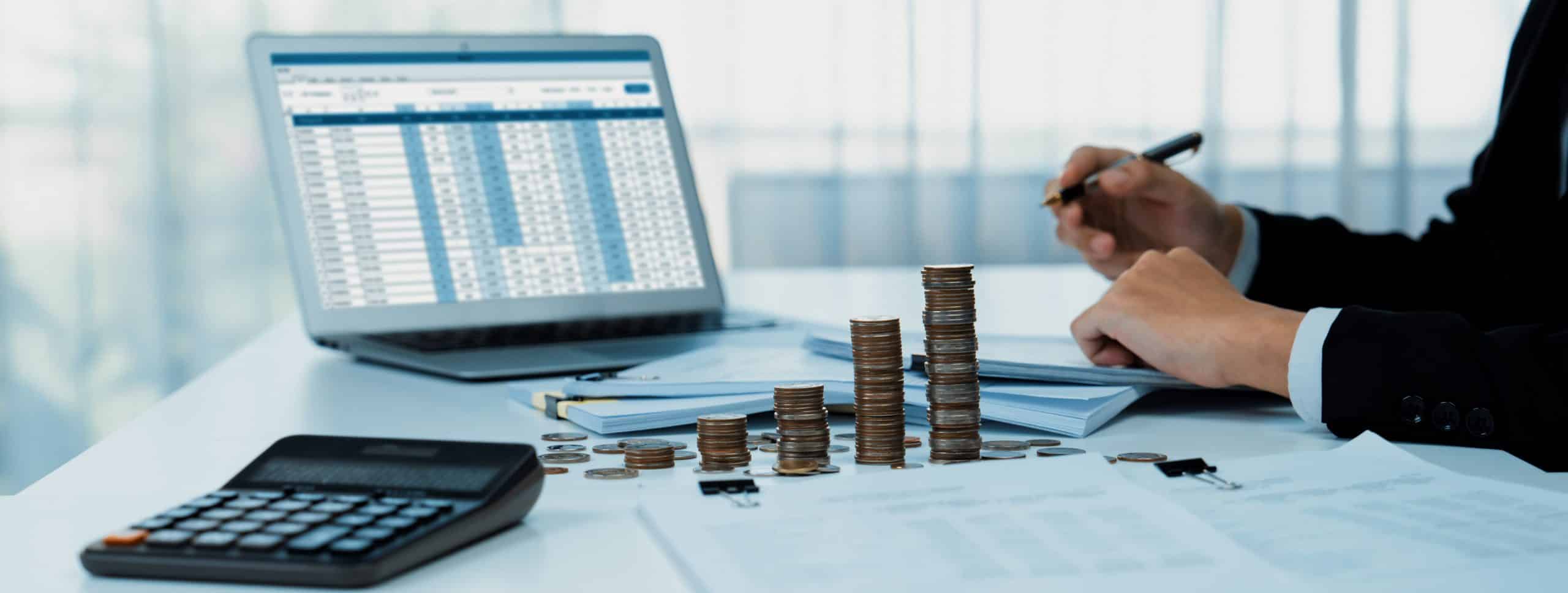 corporate accountant business investment stack coin shrewd scaled